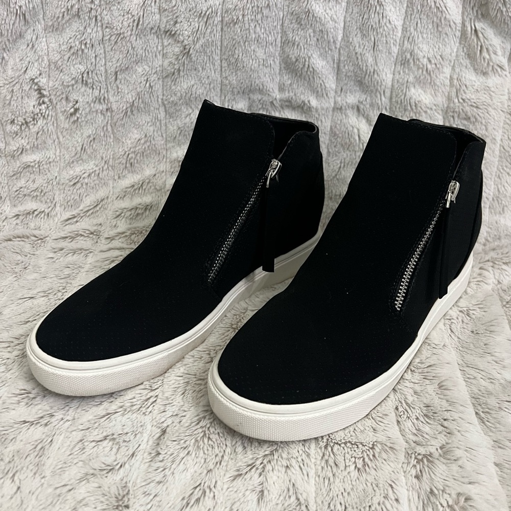 Wedge Sole Zip Ankle Sneakers
